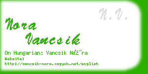 nora vancsik business card